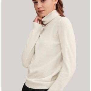 HALOGEN 100% Cashmere Turtleneck Sweater Ivory XL Nordstroms NWT’s